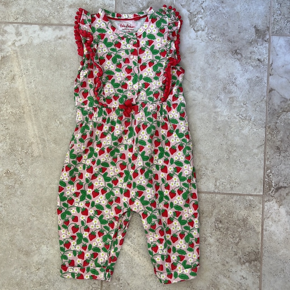 Baby Boden Jersey Ruffle Romper (like new): Size 3-6 Months
